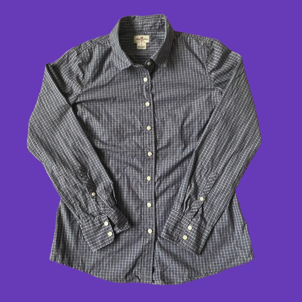 J. Crew Haberdashery Button Shirt Dress 100% Cotton Light Blue Purple Women Sz S